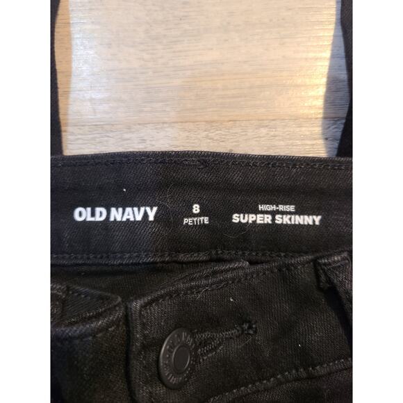 Old navy size 8 petite women's black high rise super skinny jeans new with tags - Picture 4 of 8